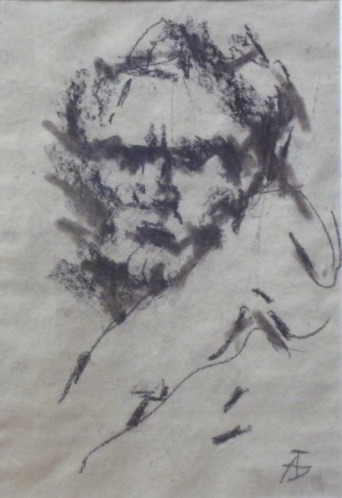 Бух, Арон. (Автопортрет). Б., уголь (на советской крафтбумаге). 44 х 30,5 Бух, Арон. (Автопорт ...